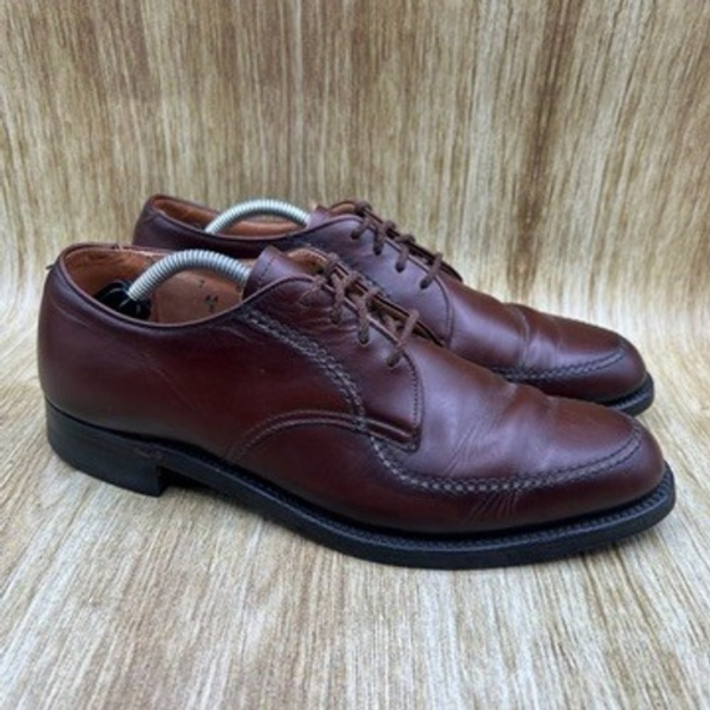 Alden Plain Toe Blucher Men's Size 7 AA/B Oxford Shoes Burgundy‎ Leather